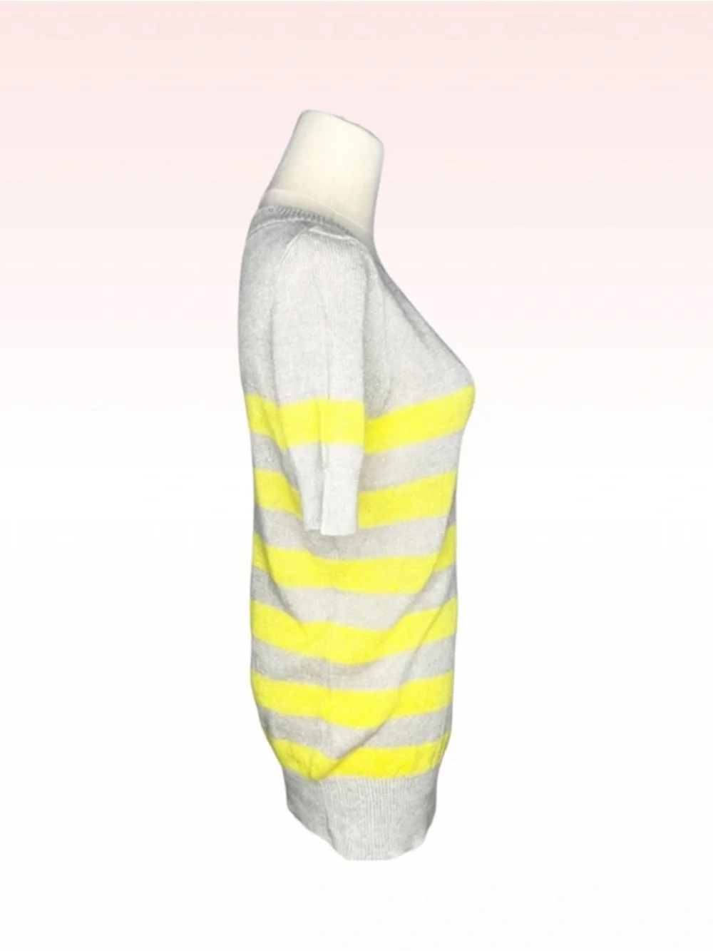 J.Crew Gray & Yellow Striped Top (Sz S)